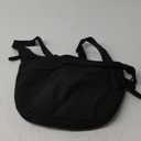 Medium Crescent Crossbody Bag for Women & Men, Lightweight Sling Bag with Adjustable Strap and 3 Zipper Pockets (Black)