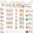 Pastel Magnetic Calendar Bulletin Board Set | Classroom Flip Calendar with Date Weather Chart Special Festival Cards Adjustable Holder for Back to School, Years 2026-2030