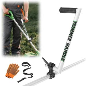 Weed Eater Handle Extension Back Saver, Ergonomic String Trimmer Handle with Shoulder Strap, Weed Wacker Handle Trimmer Grip for Lawn Care, Yard, Landscaping, Trimming (17")
