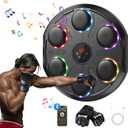 Music Boxing Machine for Adults, 2025 Smart Bluetooth Music Beat Sync Punching Machine with Gloves, 12 Speeds and 12 Modes Colorful Light Beat Resistant Target Boxing Equipment for Home Office Gym Use