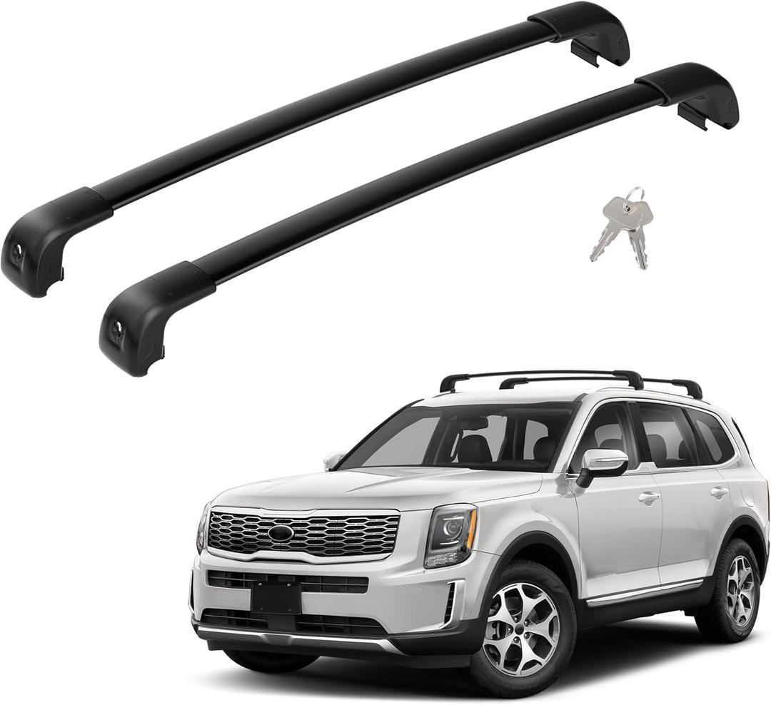 FLYCLE 300Lbs Roof Rack Cross Bars Compatible with KIA Telluride 2019-2026 S SX SX-P EX, Lockable Cross Bars Roof Rack Cargo Bars for Luggage Kayak Bikes Canoe Ski Snowboard