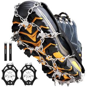 Crampons Ice Cleats Traction Snow Grips for Boots Shoes Women Men Anti Slip 19 Stainless Steel Spikes Safe Protect for Hiking Fishing Walking Climbing Mountaineering XL