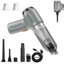 Fanisic Car Vacuum Handheld Vacuum Cleaner/Air Duster, 18000PA Strong Suction with Brushless Motor, Rechargeable Dust Buster/Hand Pump Low Noise for Car Detailing Home Office Cleaning (Greysilver)