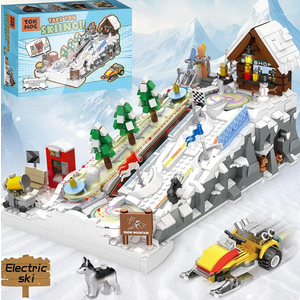Slope Building Block Sets for Adults, Ski Resort Toy With Shop and Snow Mobile, Architecture Construction Models, Ideal Gift for Adult Teen and Ski Fans (2200PCS)