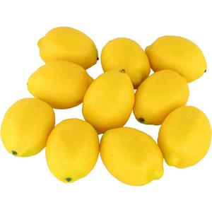 10pcs Artificial Lemons Simulation Lifelike Lemons Fake Fruit for Home Kitchen Wedding Party Decoration Photography (Big Size, Yellow)