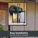 DESIGNERS FOUNTAIN Preston Outdoor Light Fixture, 8 Inch Exterior Wall Lantern Sconce for Front Door, Patio and Porch, Black, 1161-BK