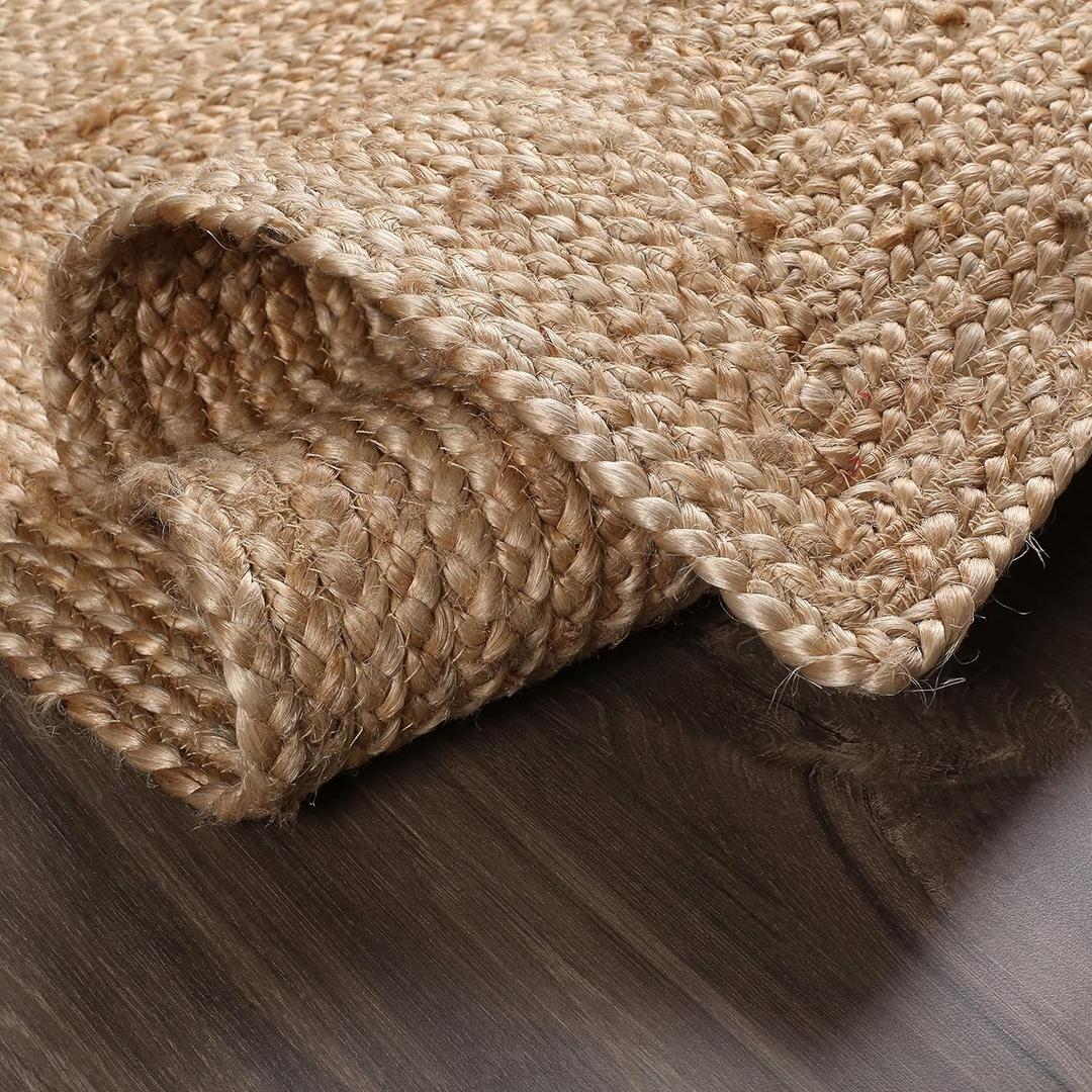 BEDDING CRAFT Hand Woven Farmhouse 2x3 Ft Tightly Braided Chindi and Jute Rug 24x36 Natural  Reversible Durable Sustainable for Home Dcor,Thanksgiving,Chritsmas,Area Rug (36" x 24" (Set of 1))