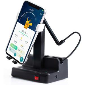 Automatically Steps Counter Compatible for Pok emon Go Cellphone Pedometer (Width Under 3.4 inches) Electric Version Non-Magnetic, Mute Stainless Steel Bearings Quick Steps Earning - White