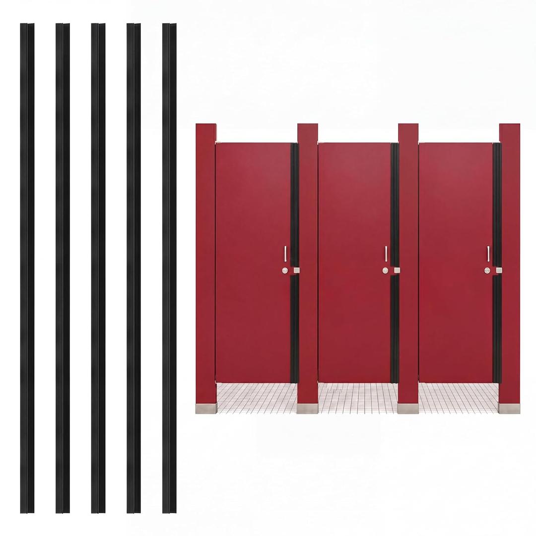 Lounsweer 6 Pack PVC Bathroom Privacy Strip, 29.5 x 0.3 x 1.4 Inch, Black