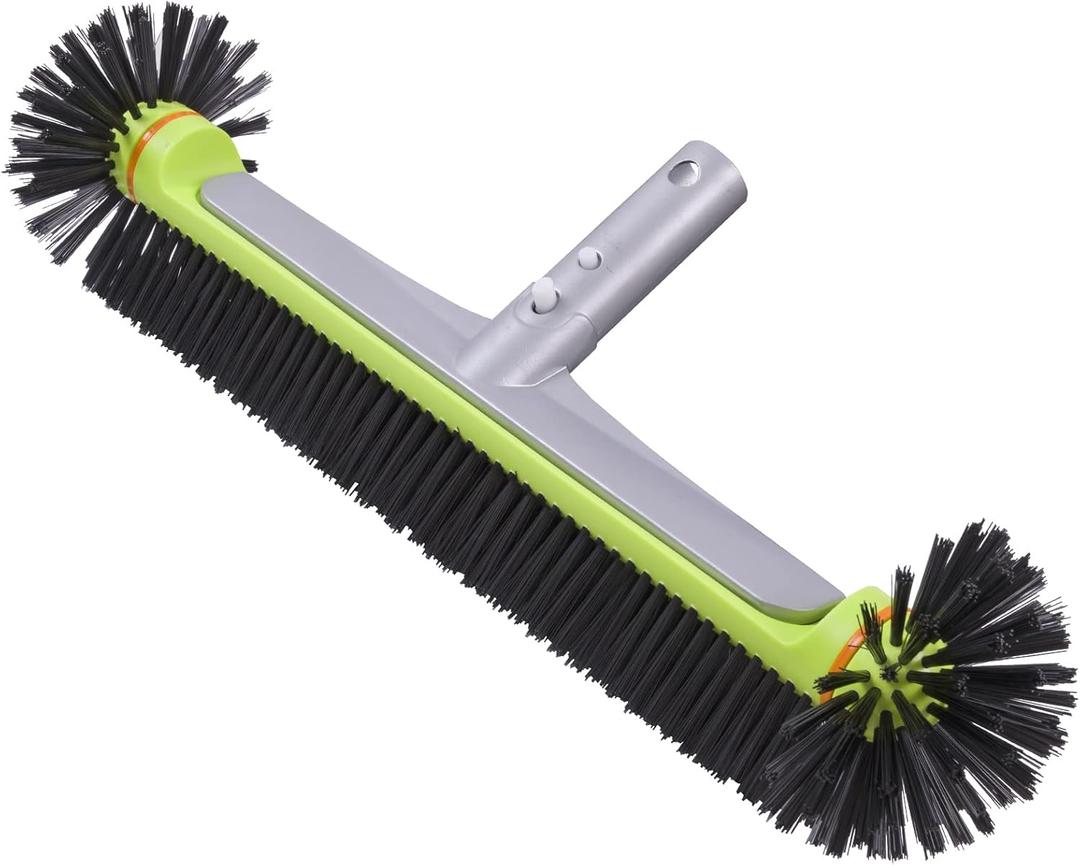 Sepetrel Pool Brush Head for Cleaning Walls,Heavy Duty Inground/Above Ground Swimming Pool Round Scrub Brushes with Premium Strong Bristle & Reinforced Aluminium Back