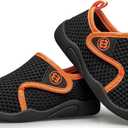 TUOTOM Toddler Tennis Shoes Boys Girls Lightweight Breathable Barefoot Shoes Wide Kids Slip On Sneakers Black 9 Toddler