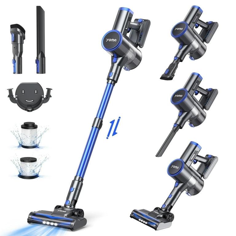 YOMA Cordless Vacuum Cleaner, 6-in-1 Rechargeable Stick Vacuum, 45mins Max Runtime, Lightweight 2200mAh Battery Powerful Vacuum Cleaner for Home Hard Floor Pet Hair-N12
