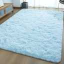 Ultra Soft Fluffy Rugs for Bedroom 6x9 Feet, Shag Area Rugs for Living Room, Large Comfy Furry Rug for Boys Kids Baby Room Decor, Non Slip Nursery Rug Modern Indoor Fuzzy Floor Carpet, Light Blue