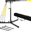 Baseball Softball Swing Trainer with 4 Power Bands, 31-43 In Adjustable Baseball Hitting Trainer with 3 Ground Nails, Carry Bag. Baseball Training Equipment Improve Power, Speed, Coordination
