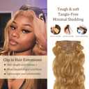 #27 Honey Blonde Clip in Hair Extensions Human Hair, #27 Blonde Long Wave Remy Hair Extensions Clip ins for Women, 18 Inch 120g 7Pcs, Color #27 Human Hair Extension