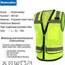 Safety Vest Breathable Mesh Reflective Vest with Pockets (Yellow, XL)