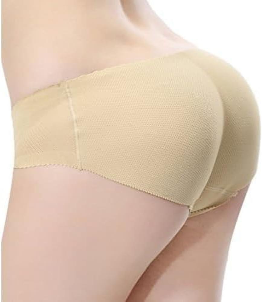 Everbellus Women's Padded Seamless Butt Hip Enhancer Panties Boy Shorts (Beige, Small)