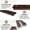 2PCS 40inch Brown Door Rain Drip Guard for Windows Drip Cap Rain Deflector Anodized Aluminum Easy to Install