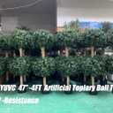 4Ft Artificial Boxwood Double Ball Topiary Trees,2PACK Faux Topiaries Tree Store Garden Indoor&Outdoor for Porch Home Decor