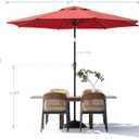 Sannwsg Patio Umbrellas, Pool Umbrella with 8 Sturdy Ribs, Outdoor Umbrella with Push Button Tilt/Crank, Deck Umbrellas, Market Umbrela Table for Backyard, Deck, Garden, Pool