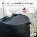 RTS Home Accents 50-Gallon ECO Rain Barrel Made with 100% Recycled Plastic, Flat Back Rain Water Collection Barrel, Stand Included, Black