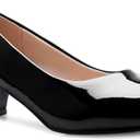 Olivia K Women's Classic Closed Toe Kitten Heel Pumps | Dress, Work, Party Low Heeled (6.5)