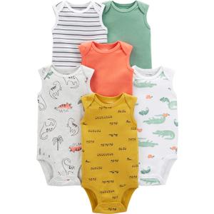 Simple Joys by Carter's Baby Boys 6-Pack Short-Sleeve Bodysuit (Brown), Size: Preemie