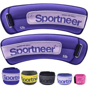 Sportneer Ankle Weights 0.5/1/2/3/5 LBS 1 Pair Wrist Leg Arm Weights for Women Men Kids Child with Adjustable Straps, Strength Weighted for Jogging Running Walking Fitness Gym Workout (Purple)