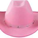 Funny Party Hats - Studded Cowboy Hat - Cowboy Costume Accessory (Pink)
