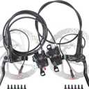 Meteorolite MT200 EBike Hydraulic Disc Brakes Set, New Upgrade 2Pin 2Piston Ebike Hydraulic Brakes Set with 160/180mm Rotors, PreBled with Mineral Oil Electric Bike Hydraulic Brakes