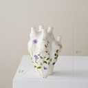 Irregular Heart Ceramic Vase, Aesthetic Vintage Floral Vase,Suitable for Dried Flower,Distinctive Decoration for Home Decor, Table, Living Room, Bookshelf