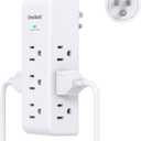 Surge Protector Outlet Extender with Rotating Plug, 9 AC Multi Plug Wall Outlet Expander, 1800J Wall Charger, 3-Sided Power Strip Electrical Plug Adapter Outlet Splitter for Home Office College Dorm