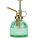 Glass Plant Mister Spray Bottle, 6.5" Green Glass Water Spray Bottle with Gold Top Pump Small Watering Can, Small Plant Sprayer Mister for Indoor Outdoor House (Green+Gold A)
