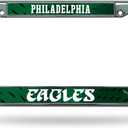 Rico Industries NFL Philadelphia Eagles Retro 12" x 6" Silver Chrome Frame W' Decal Insert Car/Truck/SUV Auto Accessory