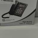 Corded Caller ID Telephone, TelPal Landline Home Phones with Blue Backlight & Speaker, Hands Free Analog Hotel Office Telephone Set, Desktop Speed Memory Dial Telephones for Seniors (Black)