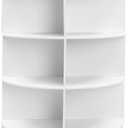 Eapmic Rotating Shoe Rack Tower, 5-Tier Free Standing Spinning Shoe Organizer 360 Revolving Shoe Rack,Multifunctional Space-Saving Entryway Cabinet for Shoes, Books (Round,5 Layer,White,PVC)