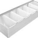 New Star Foodservice 48049 Stainless Steel Condiment Dispenser with 6 Compartments (NO ICE TRAY INCLUDED) (Silver)