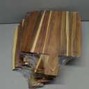 12 Packs Acacia Wood Cutting Board,12 x 6 Inch Plain Chopping Board with Handles Serving Board Wooden Kitchen Cutting Board Bulk with Rope and Plaid Ribbon for Vegetables Meat Pizza Cheese Fruit Bread