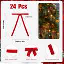 2 x 24 Pcs Red Velvet Ribbon Christmas Tree Bows Bow Tree Topper Door Garland Decor Vintage Wreath Bow Velvet Bows Ornaments for Christmas Trees Gifts Party Door Garland Wreath Deco (Red)