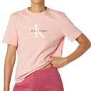 Calvin Klein Women's Monogram Logo Crewneck T-Shirt (Pink, S)