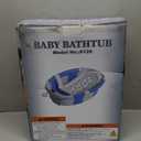 Himold Collapsible Baby Bathtub for Newborn to Toddler 0-36 Months, Spacious Foldable Infant Bath Tub with Thermometer, Cushion & Drain Hole, Portable Travel Tub Grey