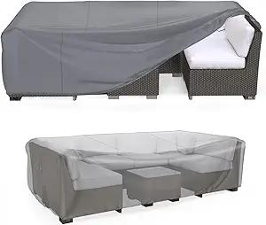 Heavy Duty Patio Furniture Covers Waterproof, Mrrihand Patio Furniture Outdoor Sectional Sofa Set , Patio Table and Chair Set Cover 89.7"L62.2"W28.3"H
