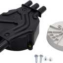 Ignition Distributor Cap and Rotor Kit Compatible with Chevy Cadillac GMC V6 4.3L Vortec Replace DR475 DR331 D465 D328A 10452457 10452458 (Black)