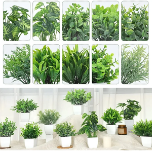 Fake Plants Artificial Tropical Plants Indoor in White Pot for Home Office Desk Accessories Bathroom Sage Green Decor