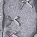 WDIRARA Girl's 2 Piece Cute Knit Fall Outfits Bow Cardigan and Pleated Knit Skirt Sets (S)