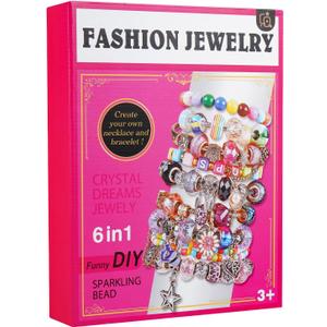 Halfic DIY Jewelry Making Kit, Over 300 Pcs Bracelet Making Bracelet Kit, DIY Craft Gift for Girls, Creative DIY Fashion Jewelry Crafting Gift