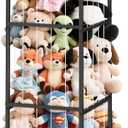 Stuffed Animal Storage Plushies Storage, Toy Storage Organizer Giant Stuffed Animal Zoo Holder, Sturdy Metal Toy Shelf Teddy Bear Storage Bedroom Organization (Non-Wheeled, Black)