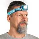 Foxelli LED Headlamp Flashlight for Adults & Kids, Running, Camping, Hiking Head Lamp with White & Red Light, Comfortable Headband, Lightweight & Waterproof, 3 AAA Batteries (Forest)