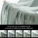MIULEE Cafe Curtains 36 Inch Length Semi Sheer Light Filtering Half Window Farmhouse Short Linen for Kitchen Bathroom Basement, Rod Pocket Tier 2 Panels W26XL36, Sea Green