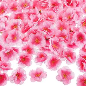 WILLBOND 300 Pieces Cherry Blossom Heads Artificial Fake Silk Cloth Petals Mini Cherry Flowers Petals for Dress DIY Accessories Home Wedding Party Decoration (Classic)